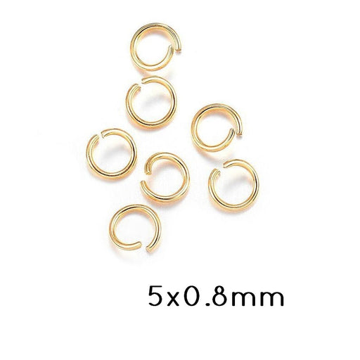 Buy Jump Rings Long Lasting Gold Stainless Steel 5x0.8mm (10)