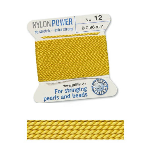 Nylon Thread Light Yellow 0.98mm - 2m with needle (1)