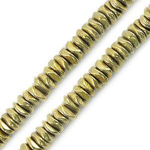 Buy Bead chips metal brass strand 4x2mm