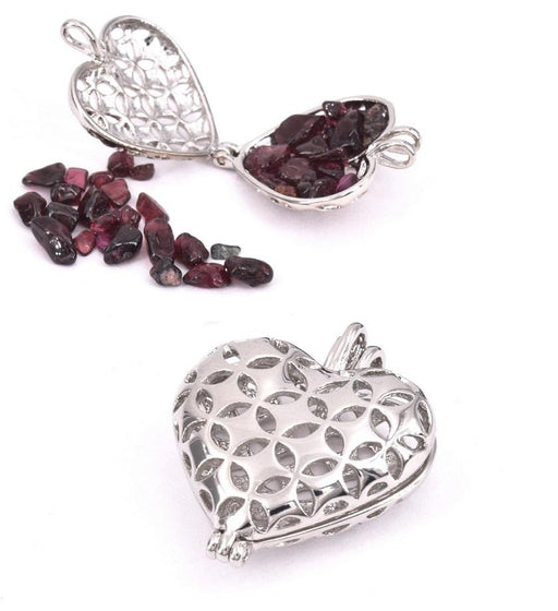 Heart Locket Pendant Platinum Plated 2,5x2cm (1)