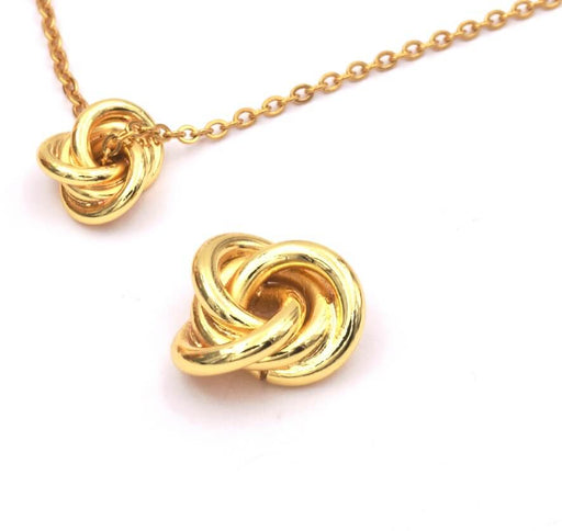 Pendant knot 3 Rings Gold Quality 13x6mm 2.5mm hole (1)