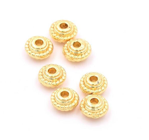 Buy Heishi Bicones Rondelle Beads Gold Plated 5x3mm, Hole: 1.1mm (10)