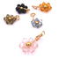 Pendant Flower Glass Pink and Steel gold With Ring 10x14mm (1)