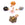 Beads Retail sales Pendant Flower Glass Black Diamond and Steel gold With Ring 10x14mm (1)