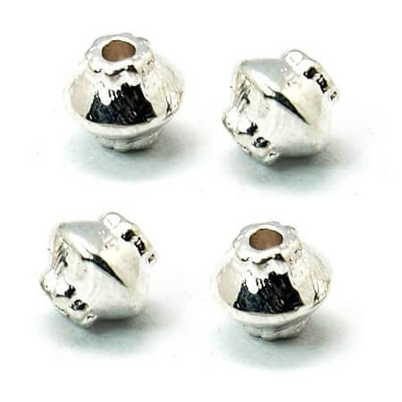 Heishi Beads Bicones Beaded Brass Silver 4x5mm, Hole: 1,1mm (20)