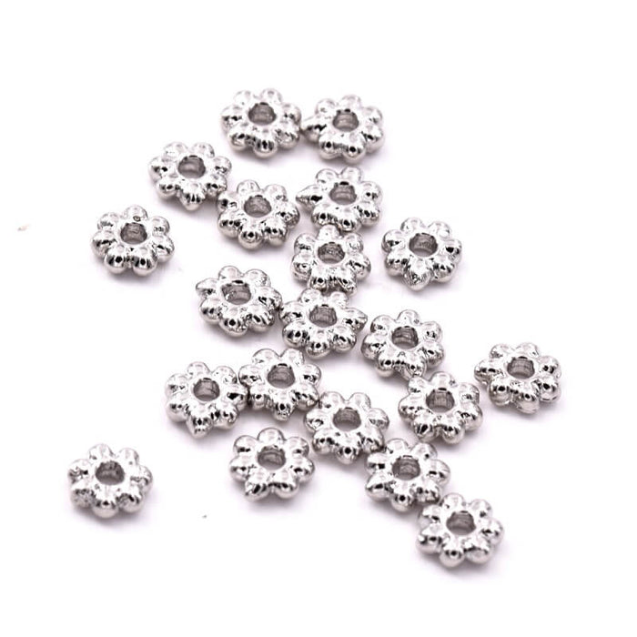Heishi beads metal dark silver5,5mm - hole: 1,2mm (20)