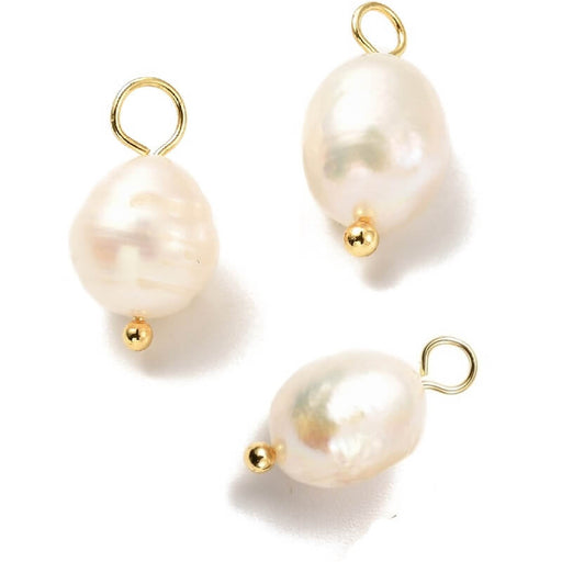 Buy Freshwater Pearl Baroque Pendant - 10x8mm with Quality Gold Thread (2)