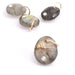 Oval Pendant Labradorite with Zircon and Gold Filled Striped Ring - 12x10mm (1)