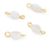 Beads Connectors Moonstone 9-8x7-8mm with Gold Metal Wire (4)