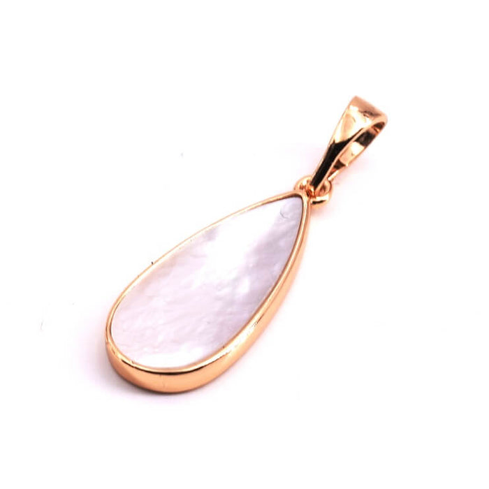 Drop Pendant shell - Champagne Setting gold plated 1 micron 21x9mm (1)