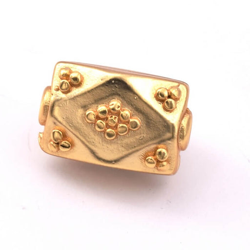 Buy Bead Ethnic Mat Gold Brass 14x8.5mm - Hole: 1.5mm (1)