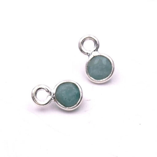 Buy Tiny Charms Pendants Round Amazonite Set Silver 925 - 9x5mm (2)