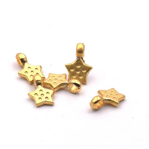 Buy Tiny Charms Star Charm Matt Golden Brass Quality 5mm (5)