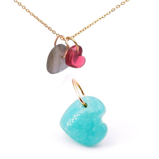 Buy Heart Pendant 10mm Amazonite with Gold Filled Ring (1)