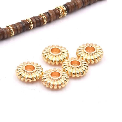 Buy Heishi Rondelle Beads Ethnic Striped Golden Quality 7x2.8mm (5)