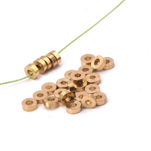 Buy Heishi Rondelle Beads Raw Brass - 4x1.5mm - Hole: 1.5mm (20)