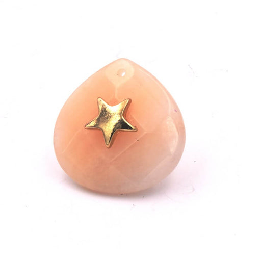 Buy Faceted Drop Pendant Orange Aventurine and Golden Star 28x28x10mm (1)