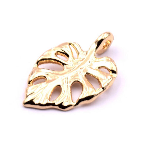 Buy Leaf charm Philodendron montsera flash gold 20x13mm (1)