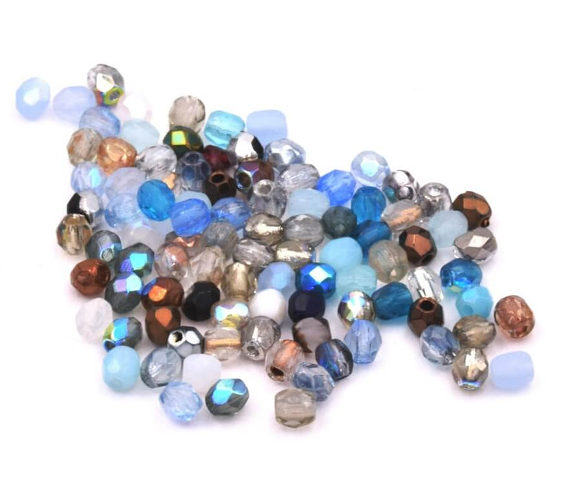 Beads Fire-Polished faceted Beads 3mm Mix (4g)