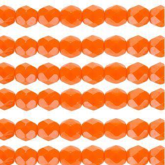 Bohemian Faceted Beads Opaque Orange 4mm (100)