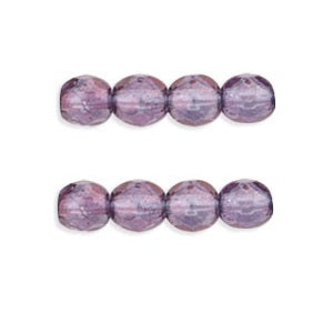 Buy Czech fire-polished beads Luster Transparent Amethyst 4mm (50)