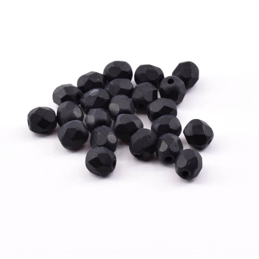 Firepolish faceted bead Matte Jet 4mm (50)