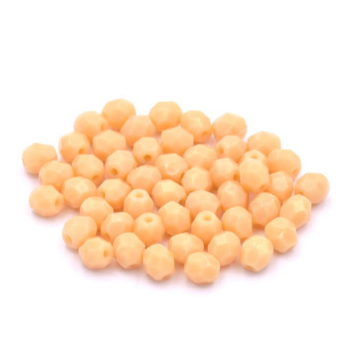 Buy Firepolish faceted bead Ivory 4mm - Hole: 0.8mm (50)