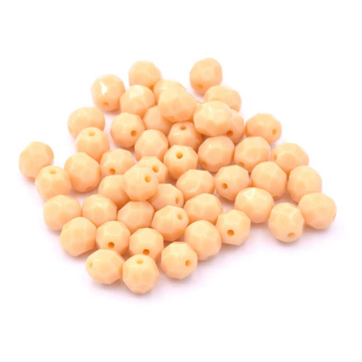 Buy Firepolish faceted bead Ivory 6mm - Hole: 1mm (50)