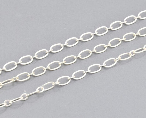 Fancy Chain matte silver oval 8x5mm (50cm)