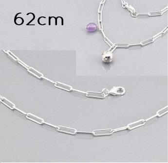 Necklace paper clip Chain Silver Plated Quality 12x4mm, 62cm (1)