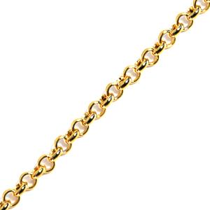Buy Rollo chain with 2.5mm rings metal gold plated (1m)