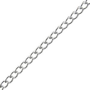 Curb chain with 2.4mm rings metal silver plated (1m)
