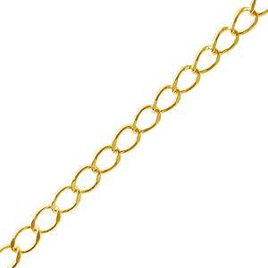 Curb chain with 2.5x5mm rings metal gold plated (1m)