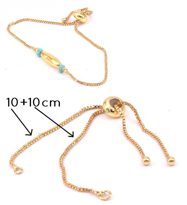 Chain for Adjustable bracelet box chain - Golden quality 2x10cm (1)