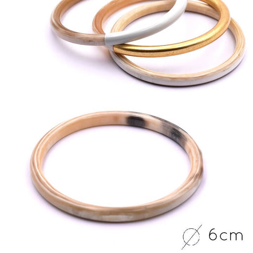 Horn Natural Bangle Bracelet 60mm - Thickness: 6mm (1)