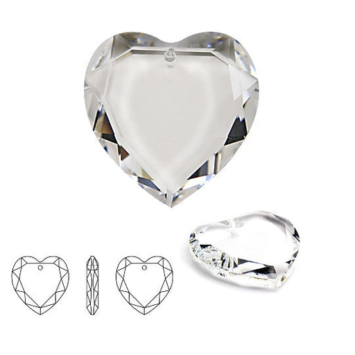 Heart pendant 6225 Flat Heart Crystal - 28mm (1)