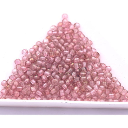 Buy Firepolish round bead Luster transparent topaz pink 2mm (30)