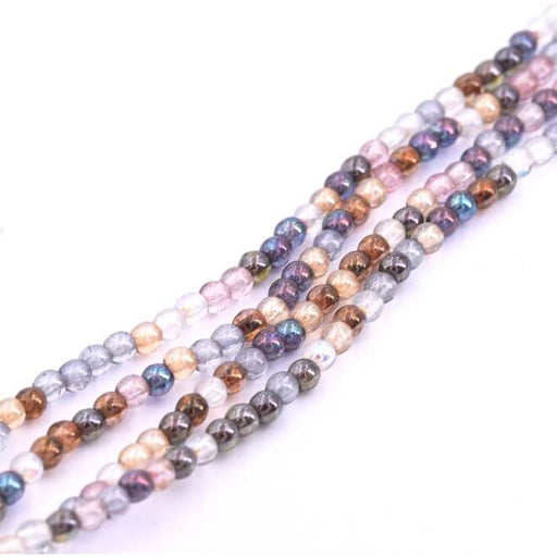 Buy Firepolish round bead Luster Mix 3mm (1 strand-100 beads)