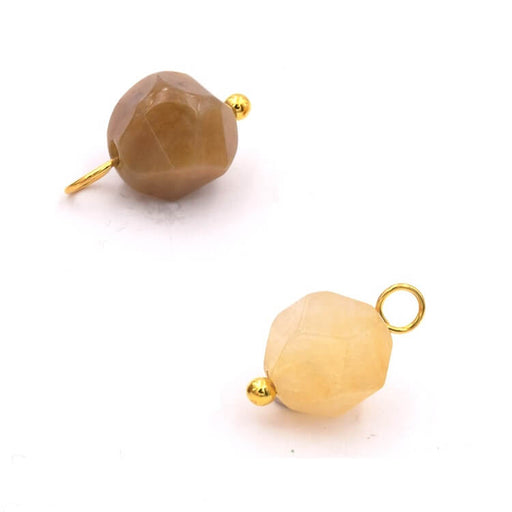 Buy Charms Polygon Natural Agate Bead 8x9mm - Golden pin (2)