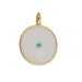 Round pendant white enamel and turquoise flash gold 20x21mm (1)