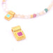 Square charm pendant enamel pink flash gold 6x10mm (1)