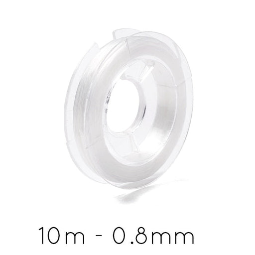 Buy Elastic Flat Stretch Thread Transparent White 0.8mm - 10m spool (1)