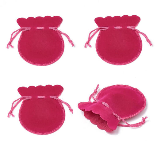 Buy Imitation velvet jewellery pouch Polyester Fushia 9x7mm (4)