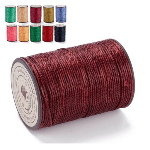 Brazilian Waxed Twisted Polyester Cord Brown Purple 0.8mm - 50m spool (1)