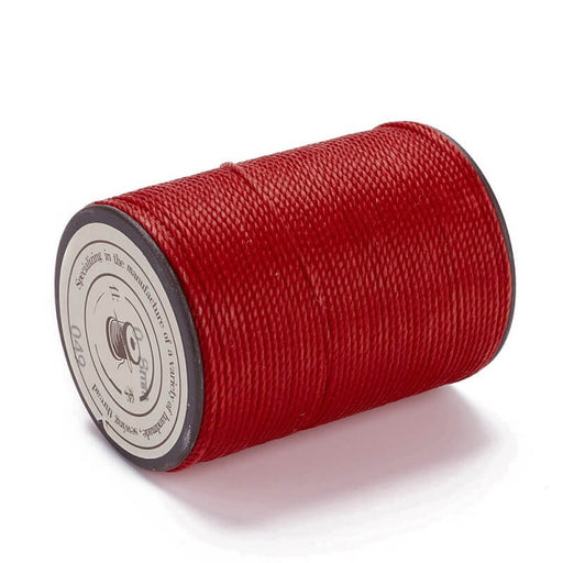 Buy Brazilian Waxed Twisted Polyester Cord Red 0.8mm - 50m spool (1)