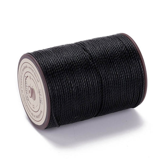 Buy Brazilian Waxed Twisted Polyester Cord Black 0.8mm - 50m spool (1)