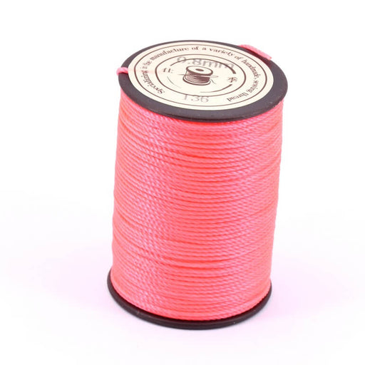 Buy Brazilian twisted waxed polyester cord Neon pink - 0.8mm - 50m (1)