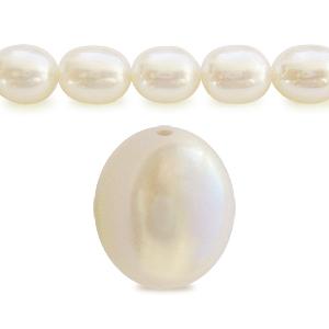 Freshwater pearls rice shape white 6-7mm (1 strand)