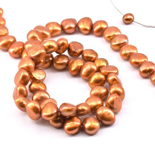 Buy Freshwater Pearls Copper Nuggets 6.5-7mm (1strand-41cm)
