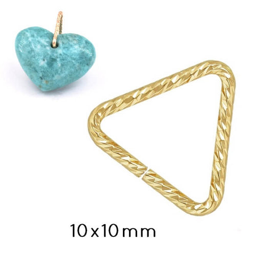 Triangle pendant pinch bail Gold Filled sriated 10x10mm (1)